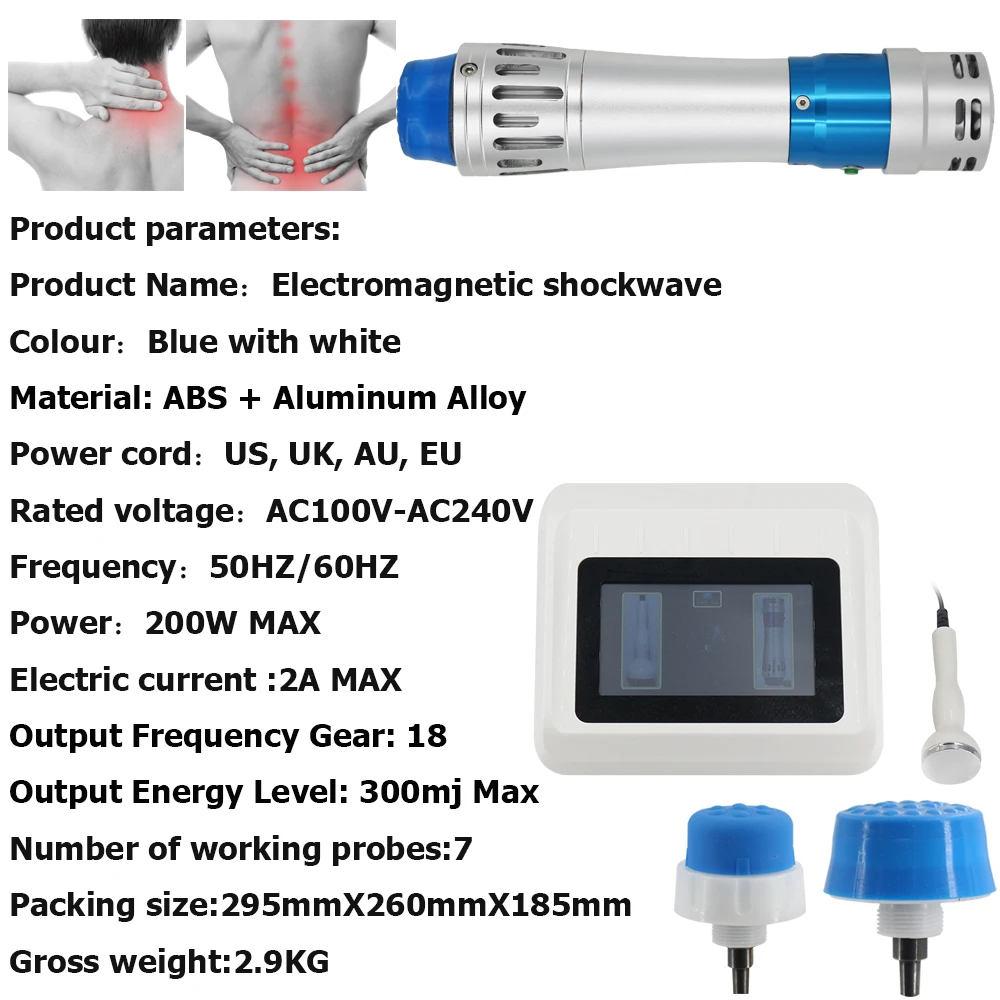 Mesin terapi Shockwave 300MJ, pemijat Ultrasound fisioterapi, perawatan ED baru efektif, pemijat nyeri otot tubuh