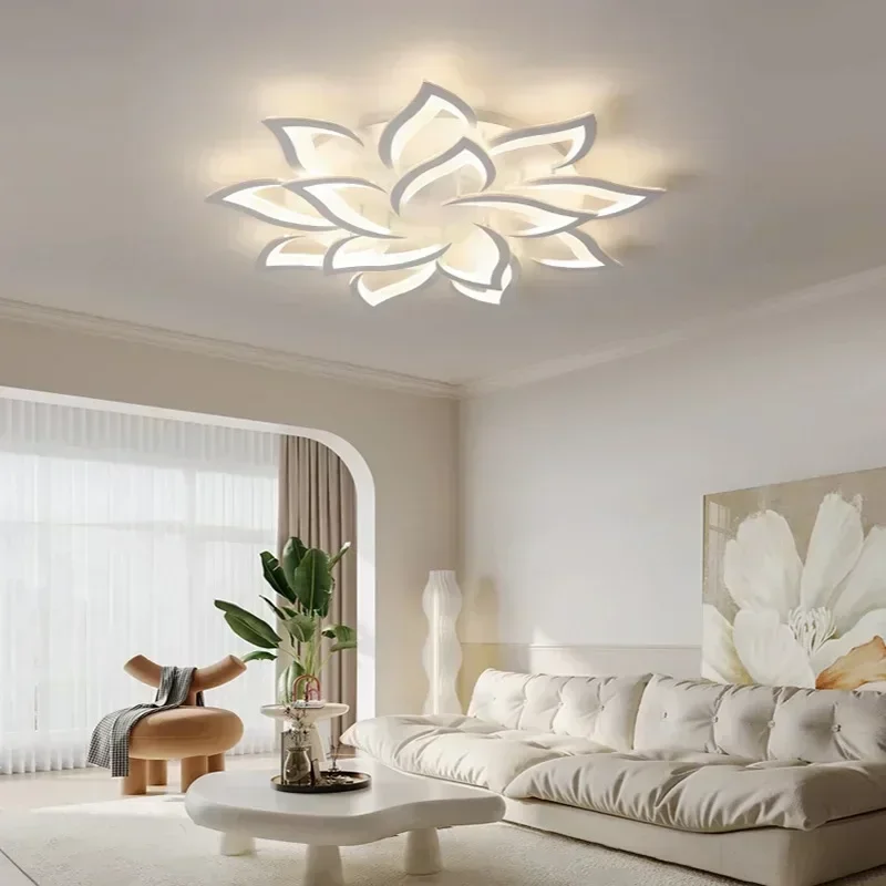 2026 Nordic Modern Patterned Acrylic Ceiling Lamp Adjustable Brightness Creative Bedroom Living Room Restaurant Led Lighting Dec
