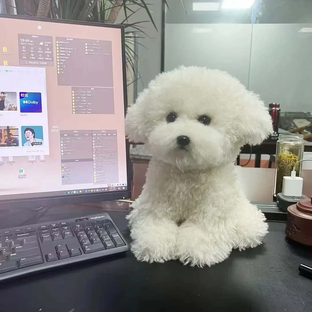 Real Life Simulation Curly Dog Plush Toys Cute Stuffed Simulation Soft Animal Doll High Quality Decor Kids Baby Birthday Gift