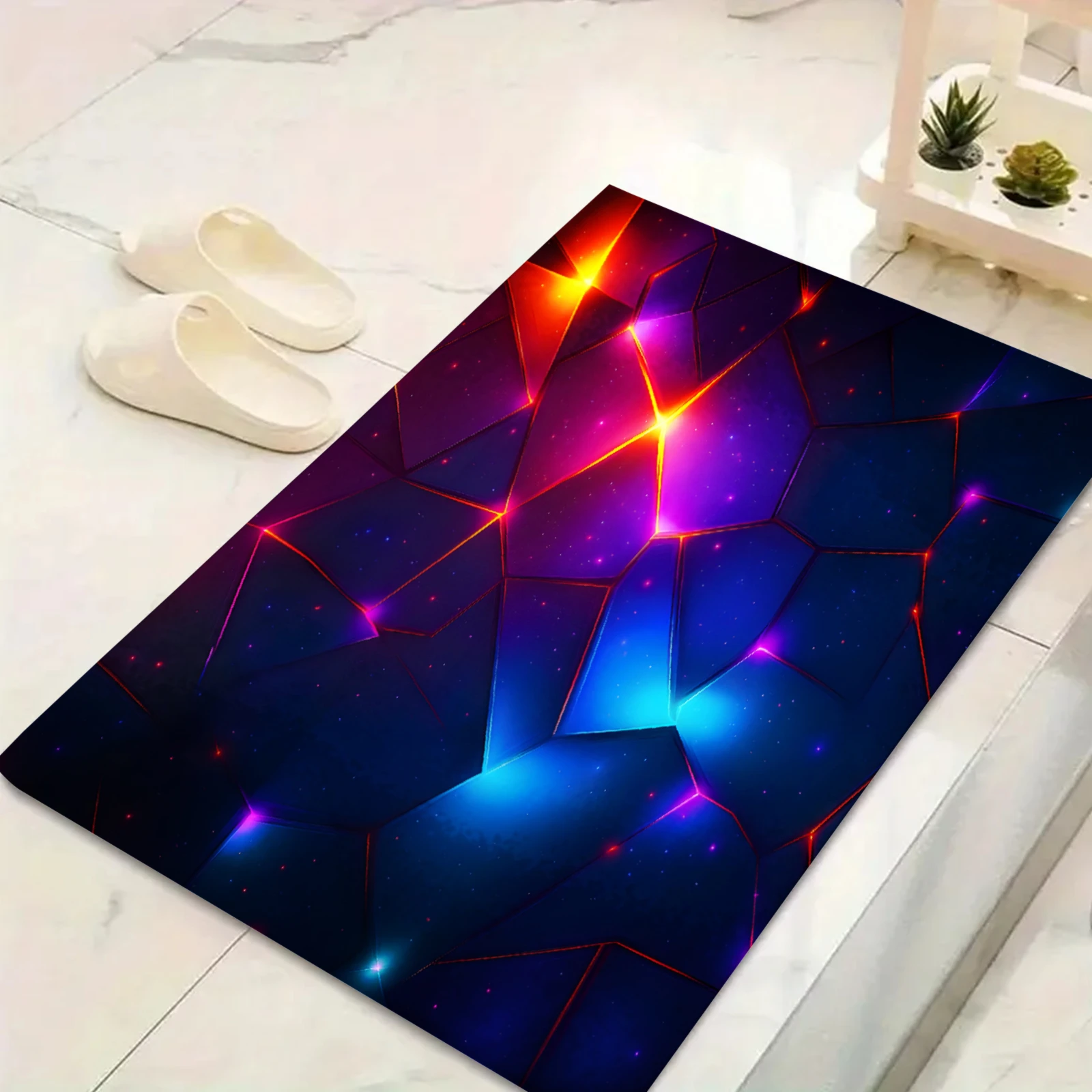 3D Visual Geometry Art Doormat Soft Washable And Anti-Slip Floor Mat Indoor Custom Rug For Front Door Christmas Gifts