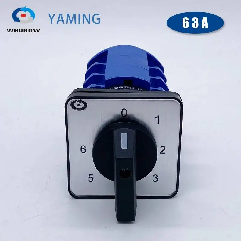 

0-6 Position Rotary Cam Switch LW26-63/3 Seven Position 63A Single Line Six Circuit Power Supply Multi Gear Voltage Regulation