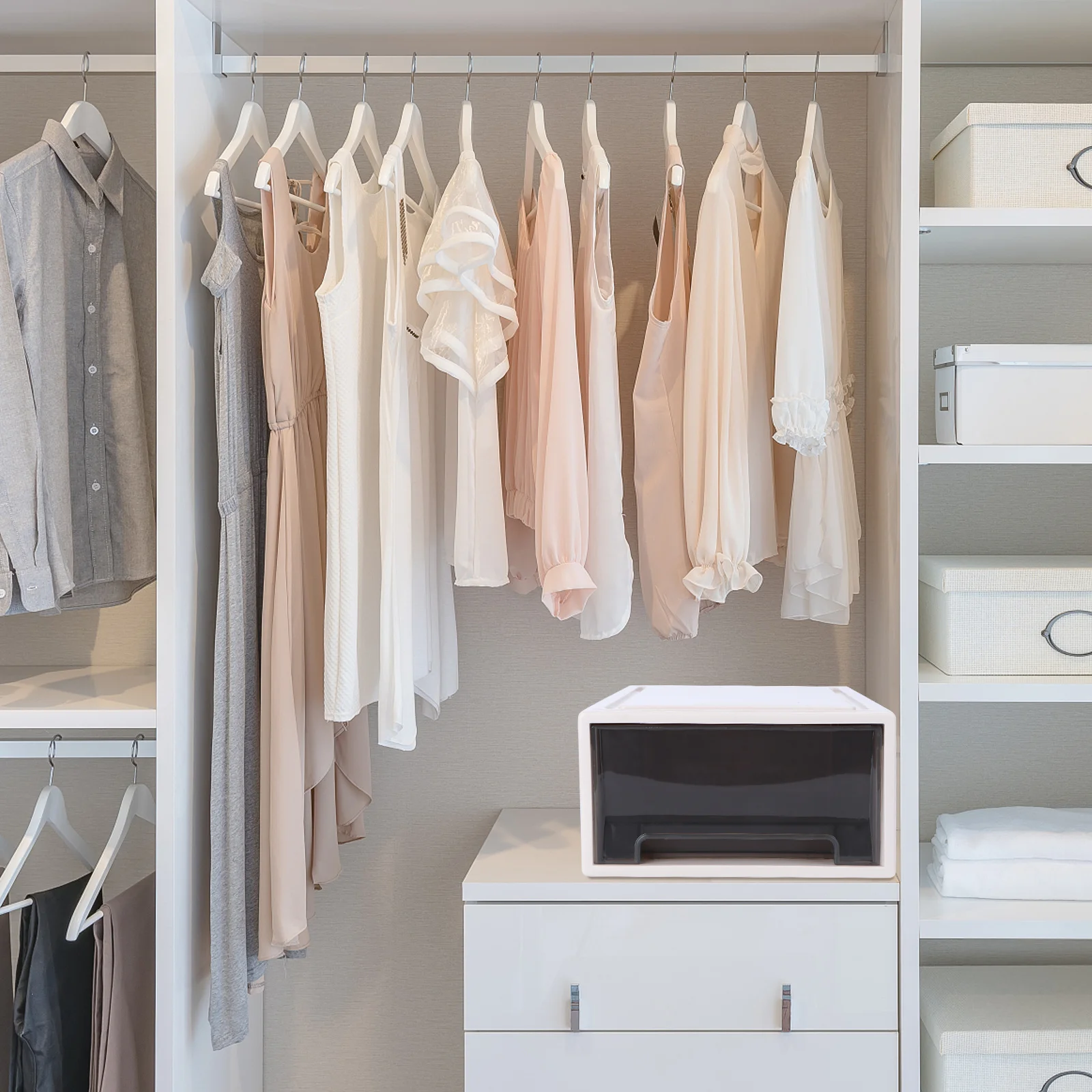 

1Pcs Drawer Style Storage Box Transparent Plastic for Clothes Quilt Shoe Organizer Home Wardrobe Storage Container Sundries Case