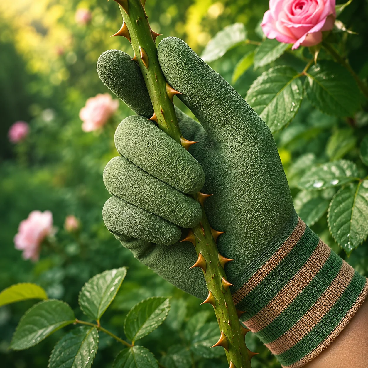 1/2 Pair Thorn Proof Garden Gloves, Anti-Puncture Durable Gardening Work Gloves for Rose Cactus Blackberry Planting Pruning