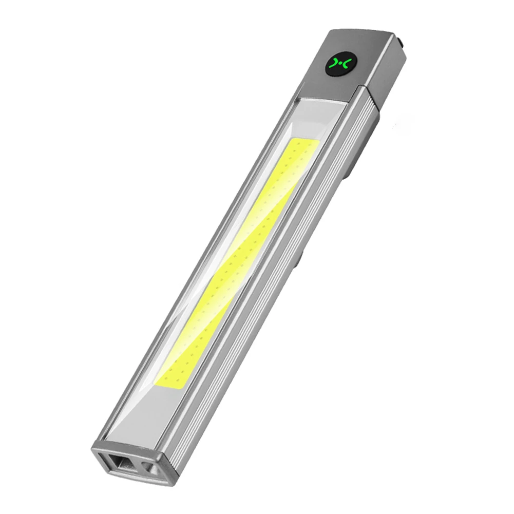 LED+COB Super Bright Flashligh USB-C Rechargeable Work Inspection Flashlight 200LM Pocket Penlight Torch for Car Repair