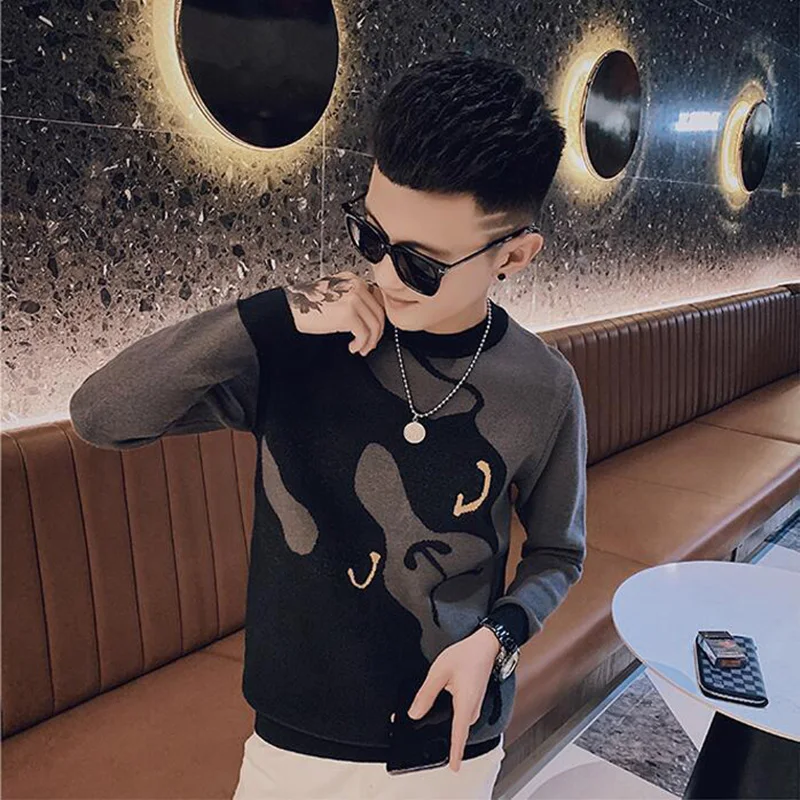 Stylish Printed O-Neck Knitted All-match Sweater Men's Clothing 2022 Autumn New Loose Casual Pullovers Korean Tops