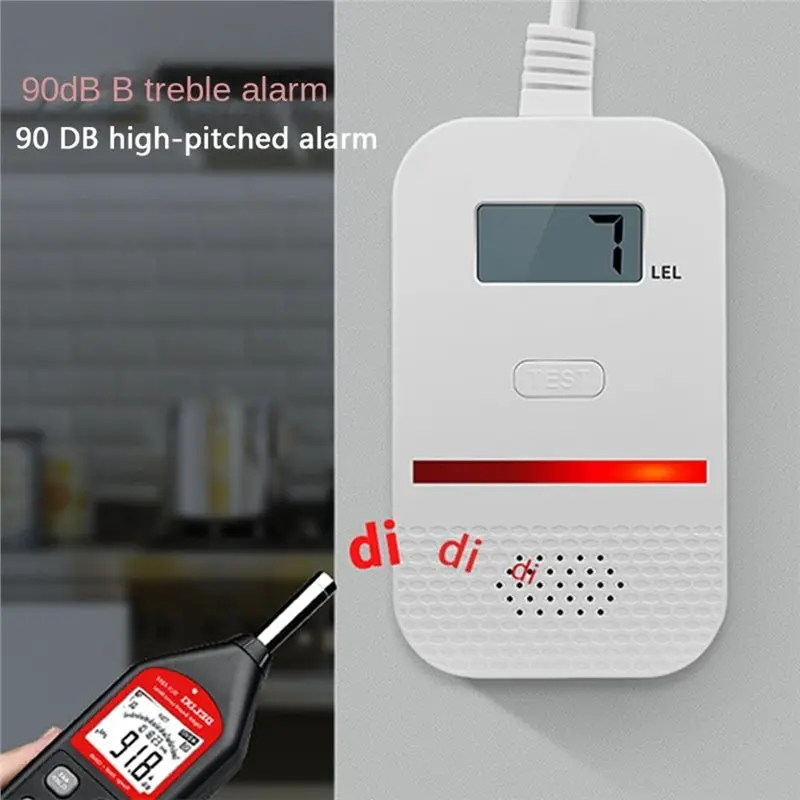 【NECESSITY】Portable LCD Display Household Gas Alarm Natural Gas Detector Combustible Gas Alarm System