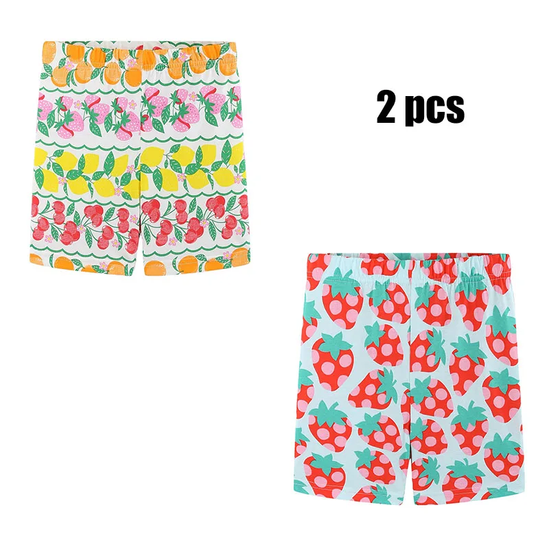

2 PCS Sets Shorts Floral Printed Kids Shorts Jumping Meters 2-7T Baby Girls Floral Trousers Children's Floral Patterned Pants
