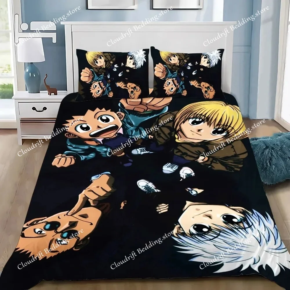 Cartoon Duvet Cover Hunter×Hunter Pillowcase Bedding Set Adult Boys Girls Bedroom Decoration Single Double Size Luxury Gift