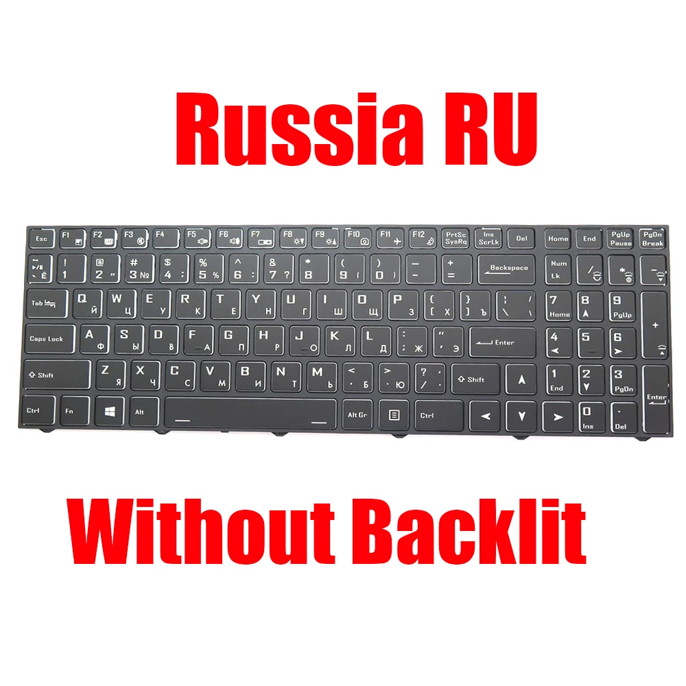 

Laptop Keyboard For Dream Machines RS3080 RS3080-15UA26 RS3080-17UA26 PC70HS PC50HS Russia RU Black Without Backlit New