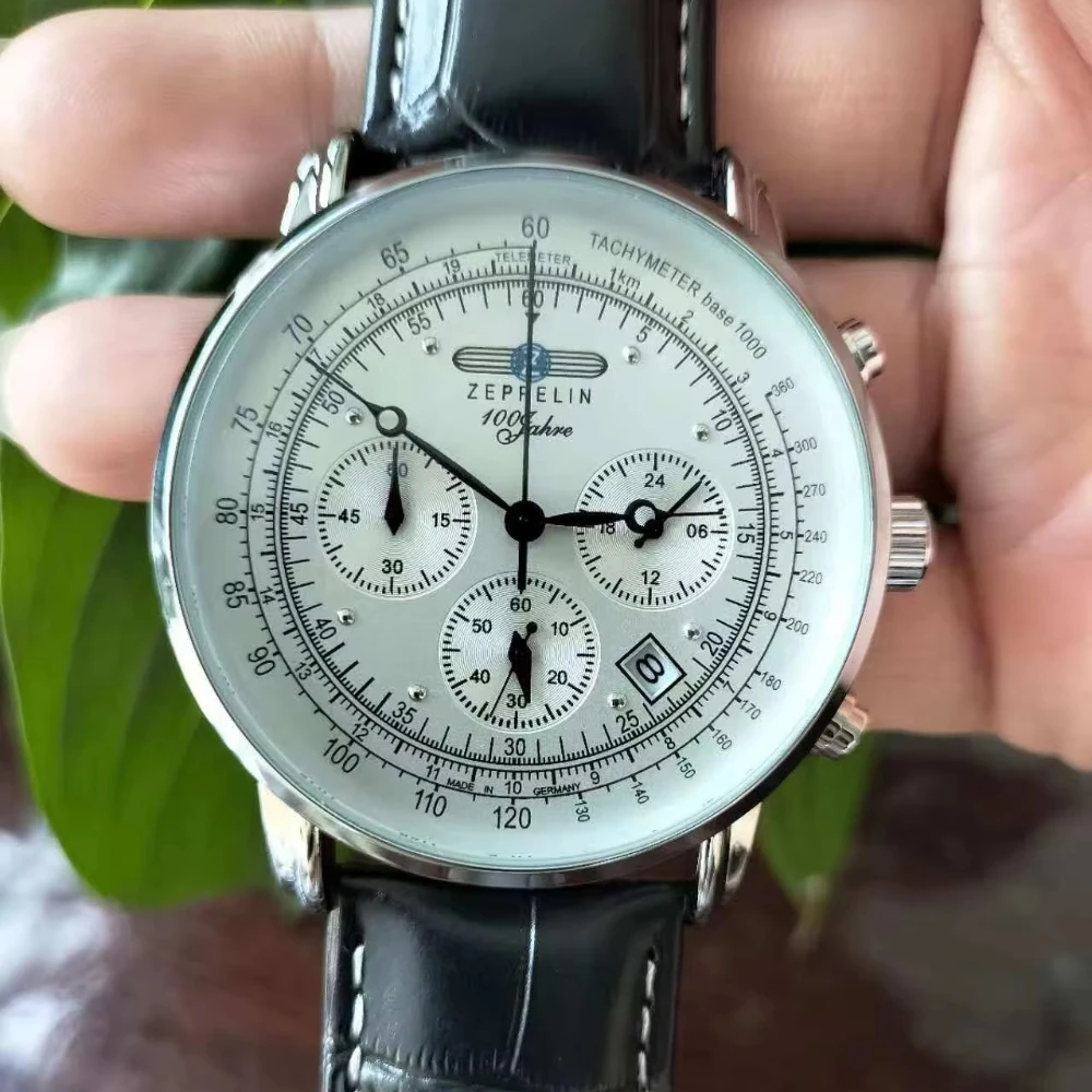 2026 New Zeppelin Airship Series Dating Men's Watch Leather Case Strap Fashion Business Leisure Quartz Watch Precise Timing