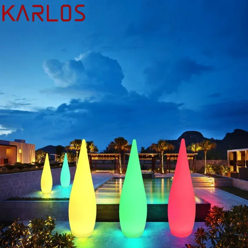 KARLOS Landscape Rechargeable Lamp USB 16 Colors LED Remote Control Water Droplet Lawn Light Waterproof IP65 for Garden