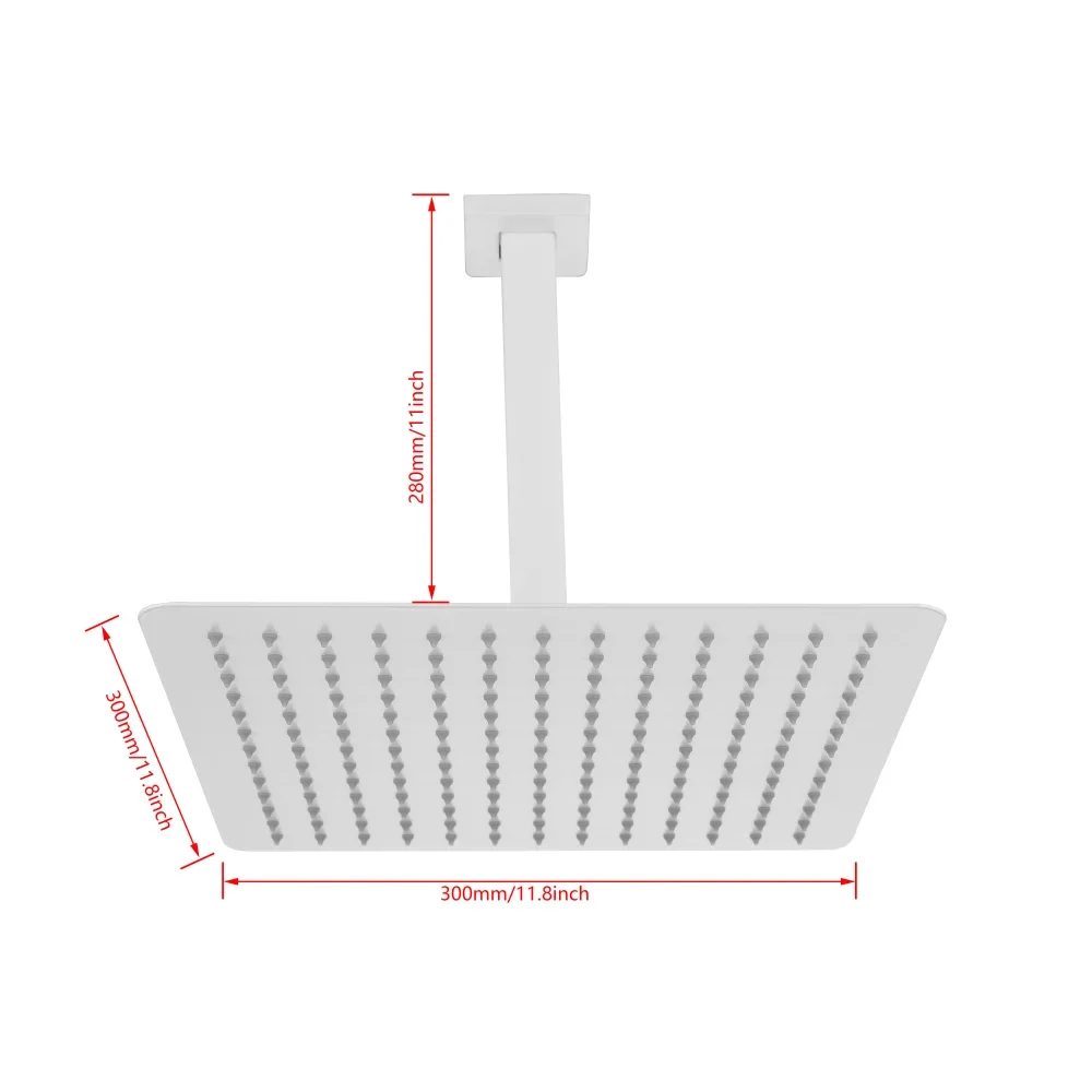 

Rain Shower HeadLarge Rainfall Shower Head Made of 304 Stainless Steel - Perfect ReplacementFor Your Bathroom Showerhead