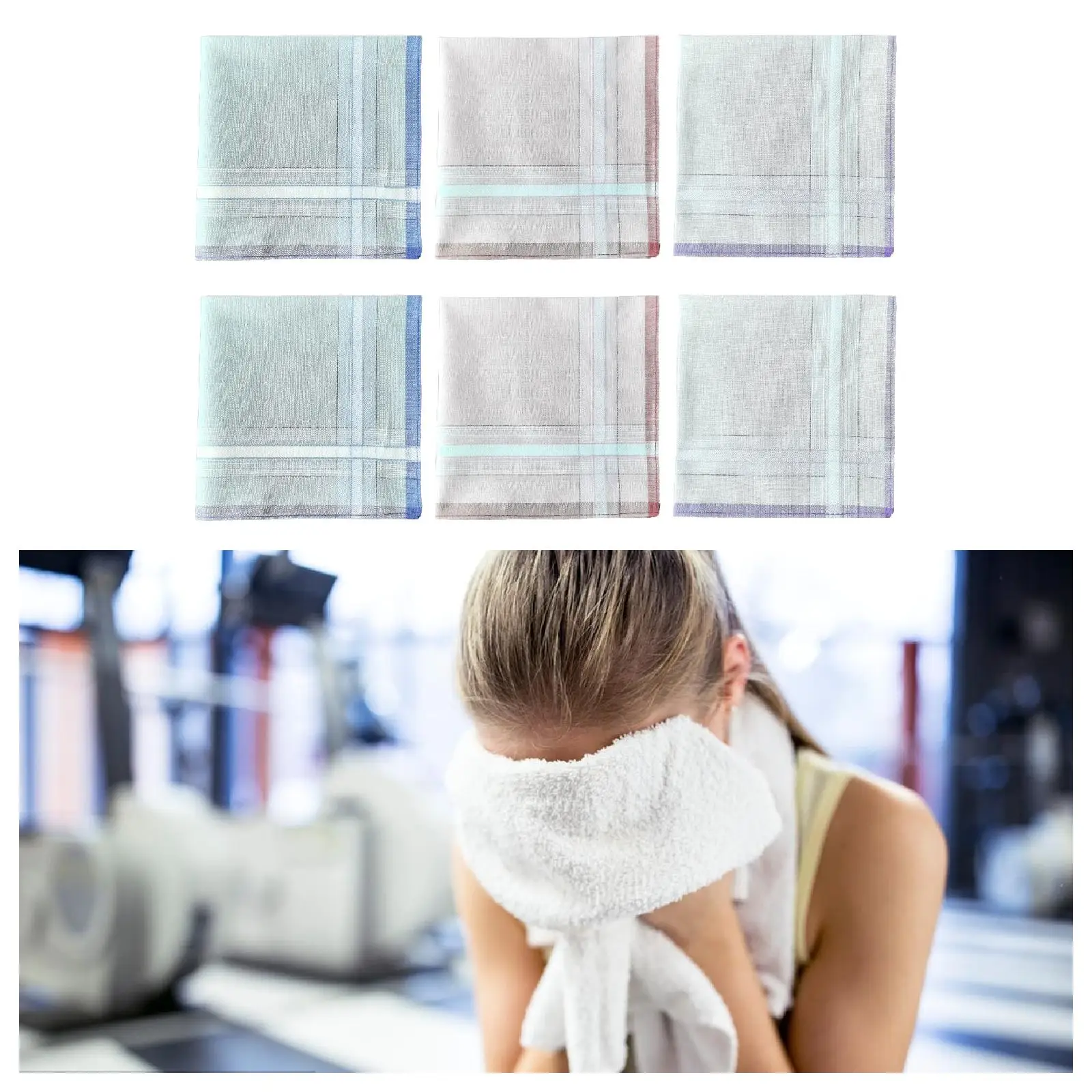 6x مناديل رجالية لمسح العرق، مناشف ناعمة للرجال، هدايا Clasc Hankies #6