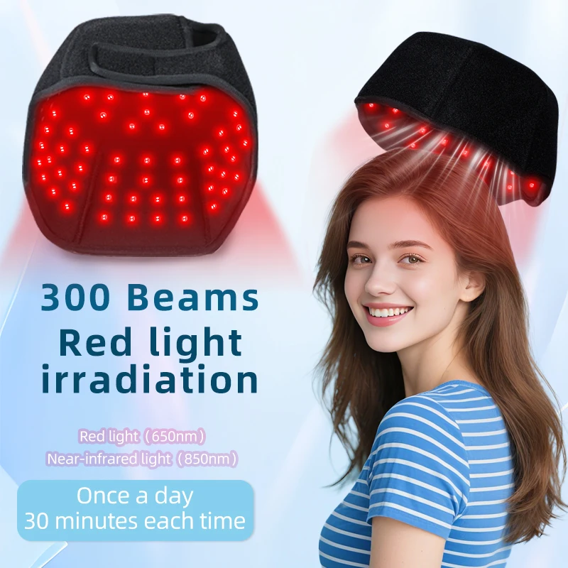 LED Hair Growth Cap 660nm Red Light 850nm Infrared Laser Therapy Hat Wireless Scalp Treatment for Hair Regrowth