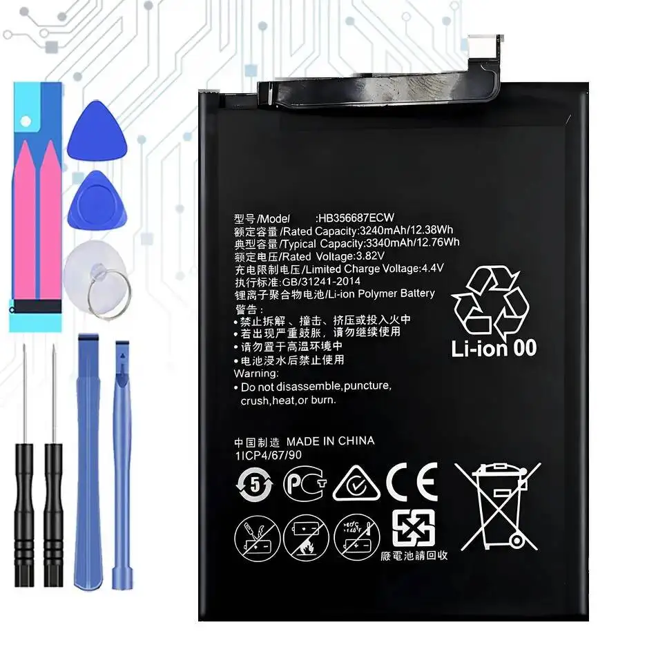 

Аккумулятор для мобильного телефона HB356687ECW 3340 мАч для Huawei Nova 2 Plus 2I Honor 9I G10 Mate 10 Lite 7X