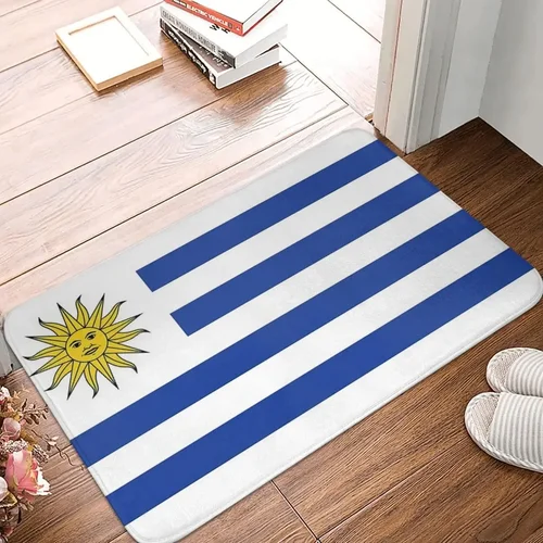 우루과이 국기 배너 도어매트 러그, 카펫 매트, 폴리에스터 풋패드, 미끄럼 방지 방진, 프런트 룸 복도, 주방 침실 발코니  Best5