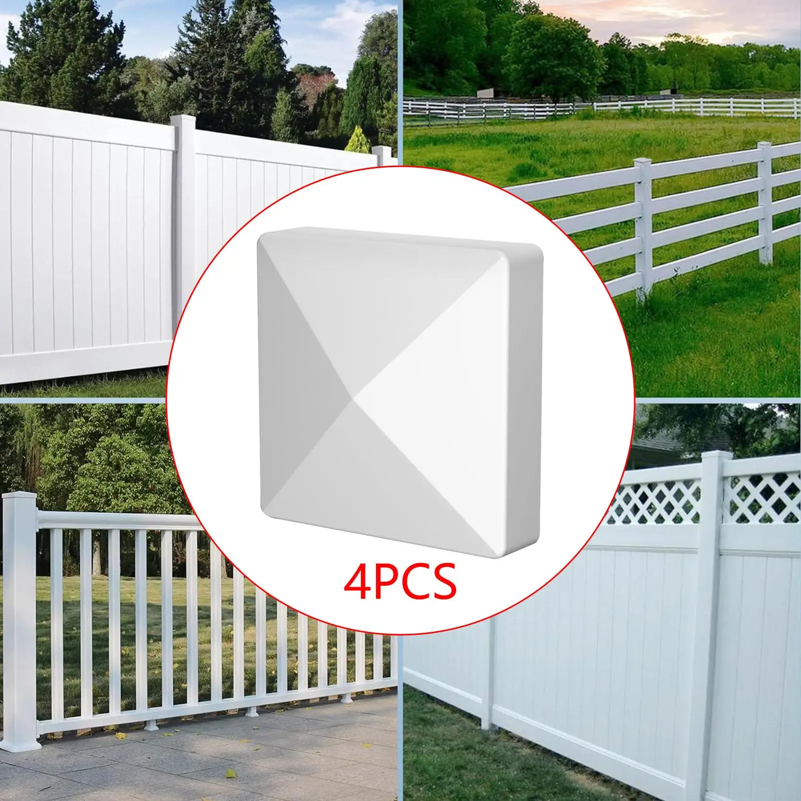 

4x Pyramid Post Caps Covers Corridors Replaces Sun Protection Fence Post Toppers for Fencing Railing Garden Yard Mailbox Posts