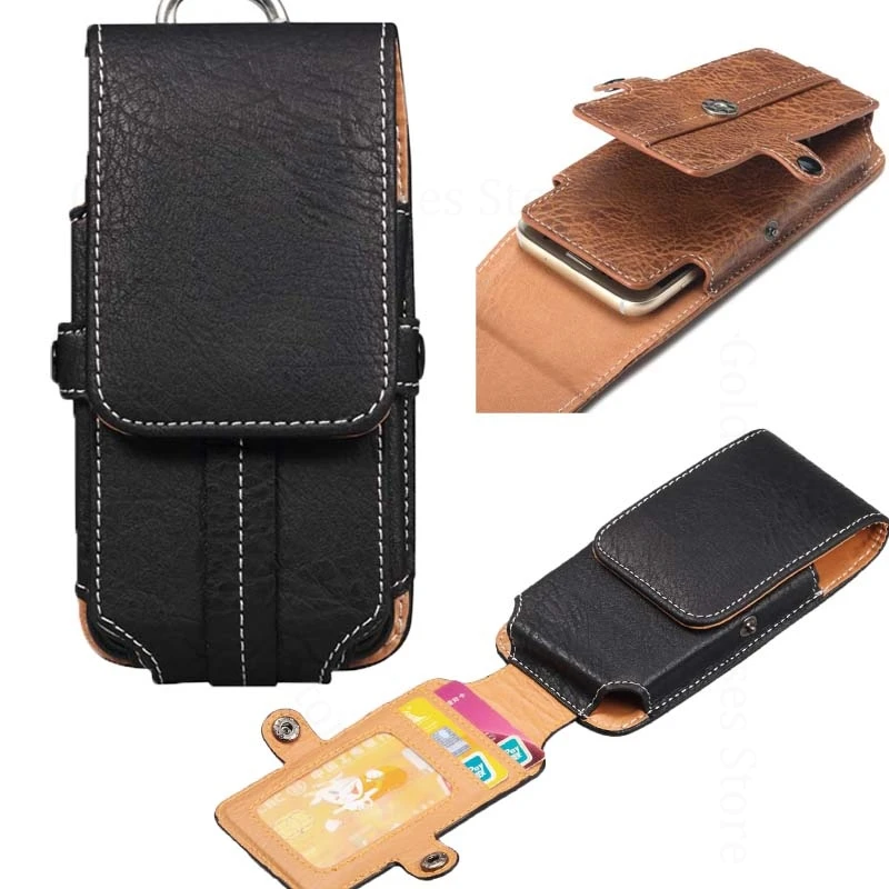 

Phone Pouch Card Leather Case For iPhone 17 16 Pro Max Flip Case Waist Bag Phone Cover For Apple 17Air 16e 15 14 Pro Max 16 Plus