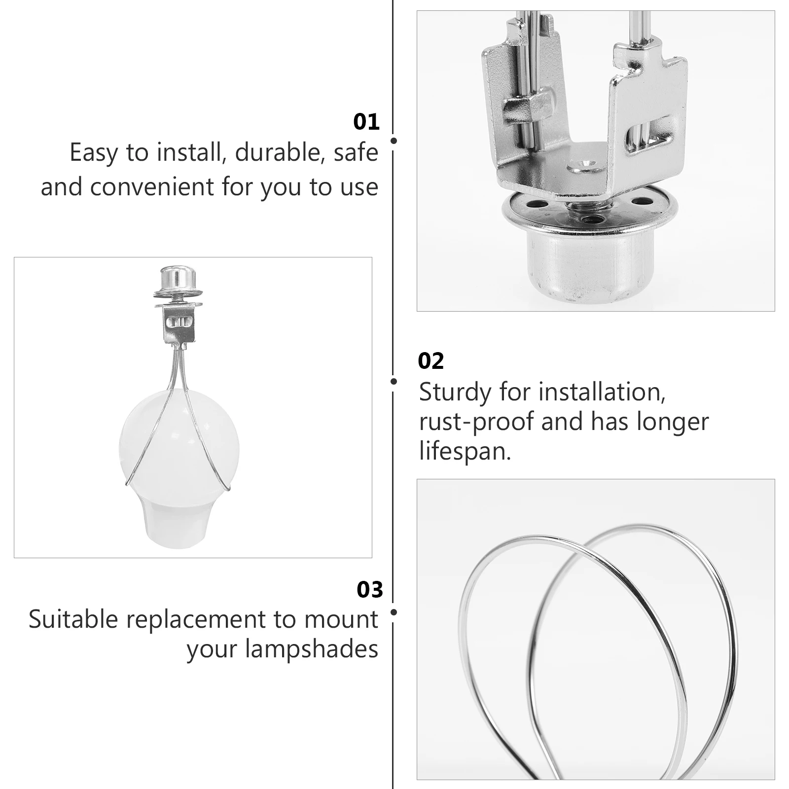 

Lampshade Adapter Clip Bulb Wrought Iron Fittings Holder Lamp Parts Shade Light Bulb Adapter Table Floor Standing Lamps Home
