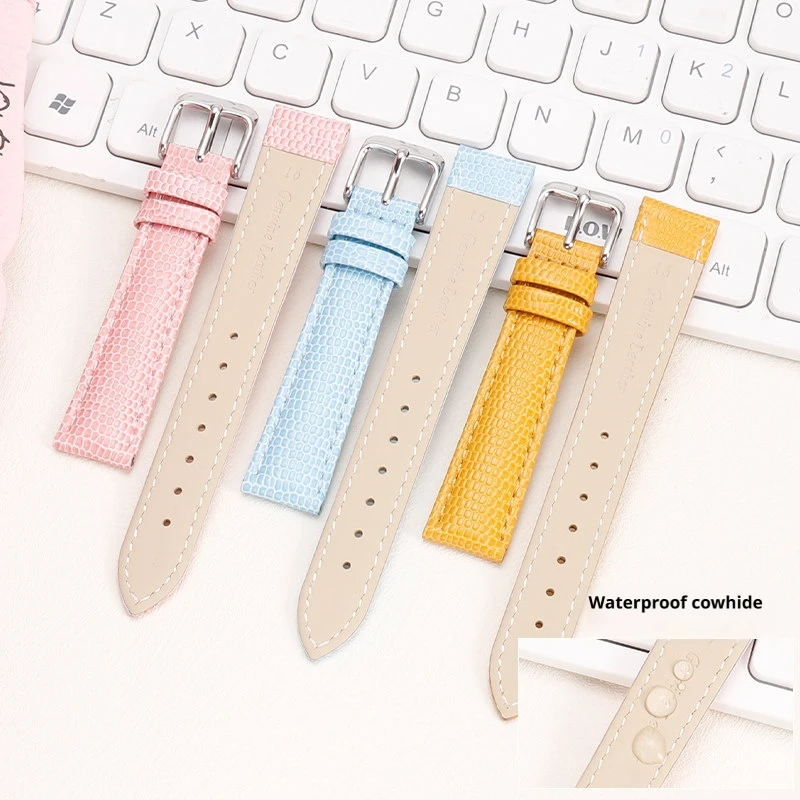 Fashion cowhide leather watch strap Lizard Patterned calfskin watchband for Seiko Casio IWC Women Men belt 12 14 16 18 20 MM