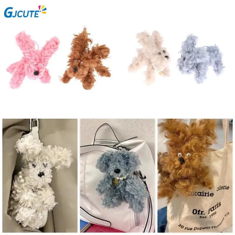 

New Ins Korean Creative Keychain Cartoon Plush Stuffed Doll Toys Cute Puppy Backpack Pendant Birthday Gifts for Boys and Girls