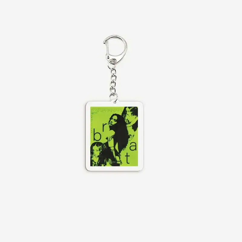 Charli XCX Brat Keychain Stainless Steel D-Shaped Fashion Accessory