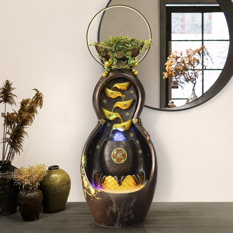 

Water Fountain Gourd Lucky Decoration Floor Living Room Home Landscape Decoration