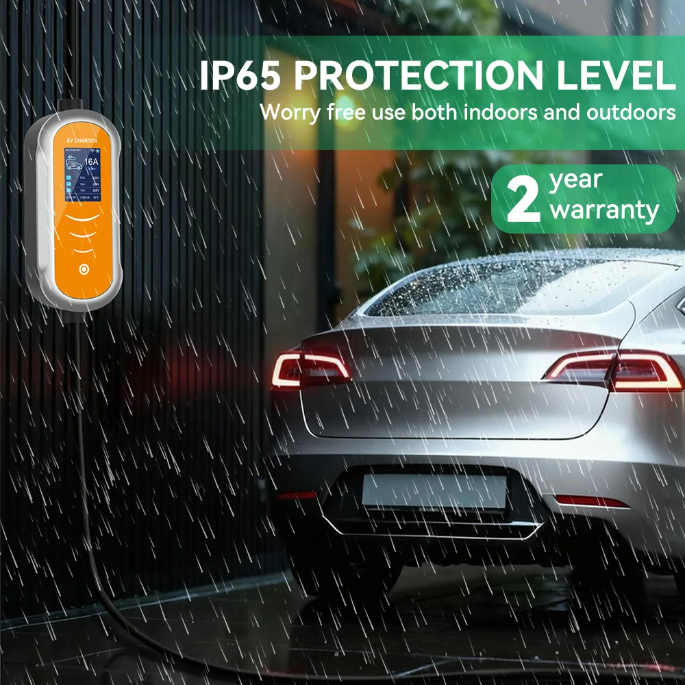 IPENGEN Typ2 11KW EV-Ladegerät Tragbar 5M Kabel 16A 3-Phasen IEC 62196-2 EVSE Ladebox mit Verzögerungsoption und APP-Steuerung – Detail 6