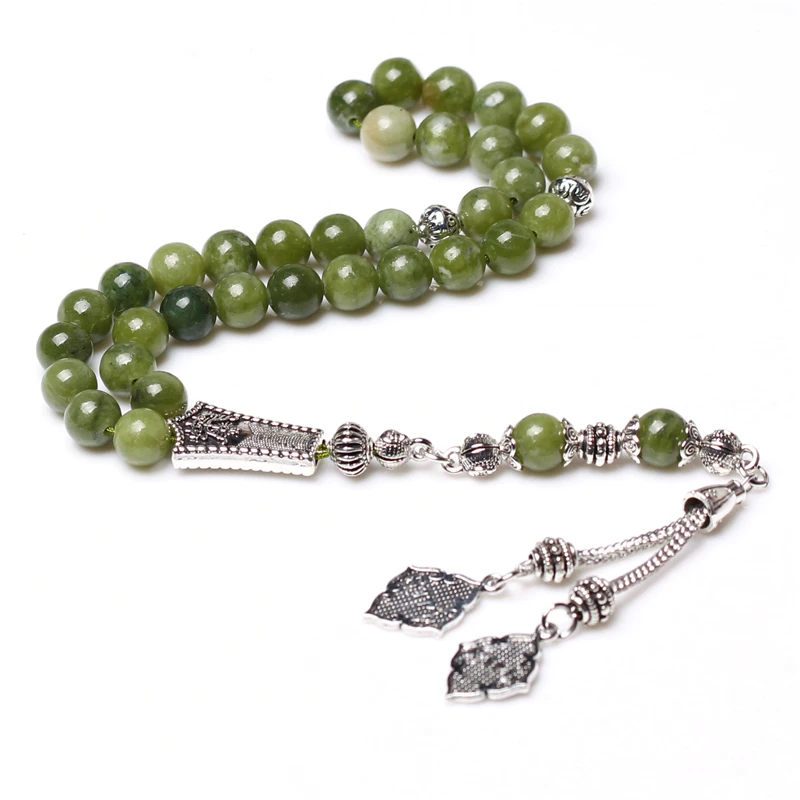 

New design beads necklace natural south jade islamic prayer beads tasbih