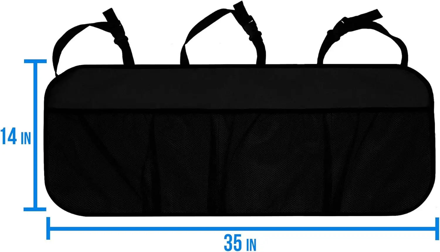 منظم صندوق السفر متعدد الجيوب، (أسود) مناسب عالميًا، مقاوم للماء بسعة كبيرة لتنظيم السيارة في المقعد الخلفي