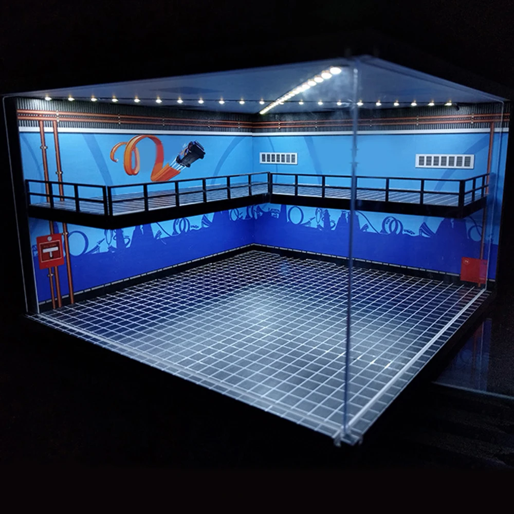 1/64 1/18 1/24 1/32 1/43 Schaal Auto Garage Diorama Modellen Set Scène LED Parkeerplaats Model voor Matchbox Hot Wheels Collectie