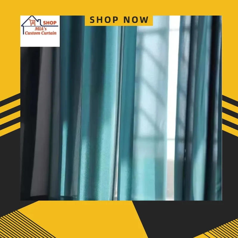 Elegant Flowing Drape Dark Green Sheer Curtains Custom Size Silky Smooth Satin Texture Anti-Snag Simple Atmospheric Decor