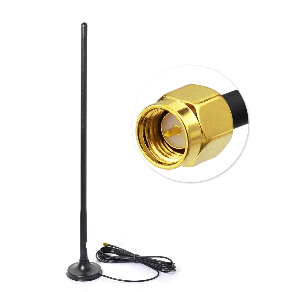 Eightwood 15dbi 50 Ohm 3G GSM UMTS HSUPA HSDPA Antenna 2.5M Magnetic Mount SMA Male Plug 3G Black for Wireless& Devices