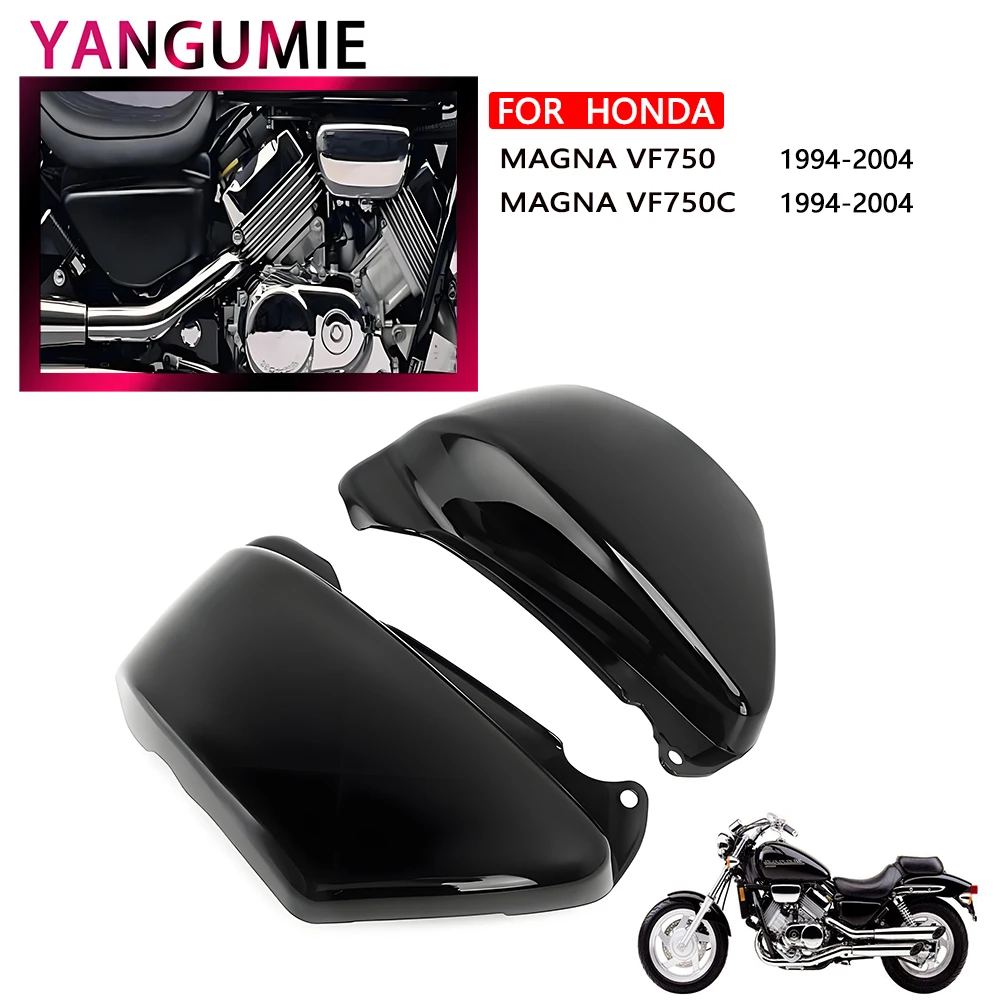 

For Honda Magna VF750 VF750C 1994-2004 Black Chrome Battery Guard Protector Motorcycle Battery Side Fairing Cover ABS Plastic