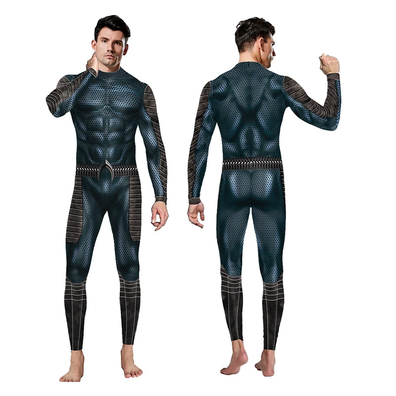 Halloween Muscle Costume Jumpsuit Zentai Adult Man Muscle Cosplay Outfit Carnival Party Bodysuit Fancy Dress New 2023