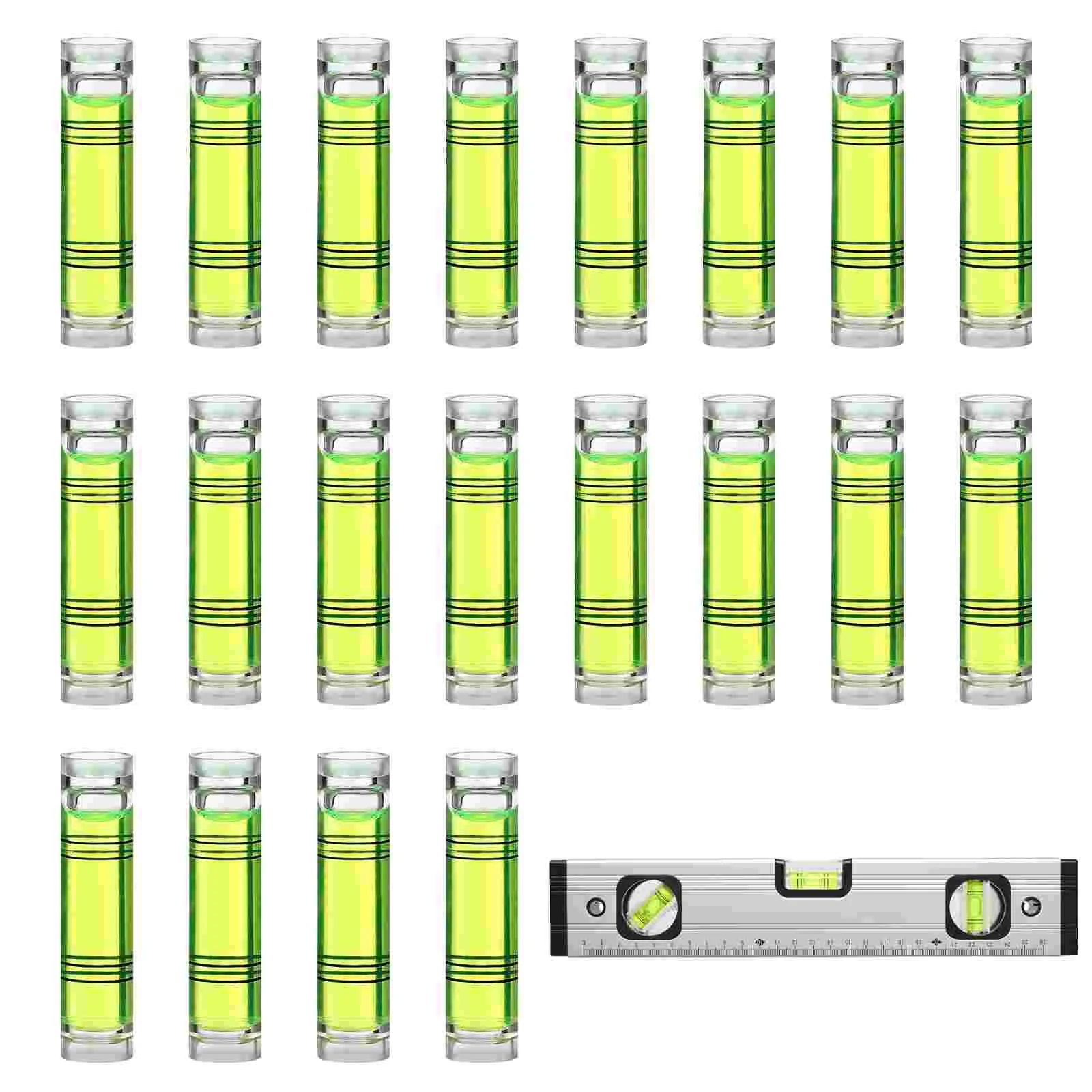 50-teiliges Messgerät zur Nivellierung von Fluoreszenzblasen, winzige horizontale Lineale