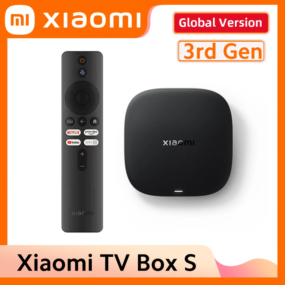Xiaomi Mi TV Box S 3-го поколения 4K Global Version UHD Bluetooth 5.2 Wifi6 2 ГБ 32 ГБ Google TV Google Assistant Smart Media Control
