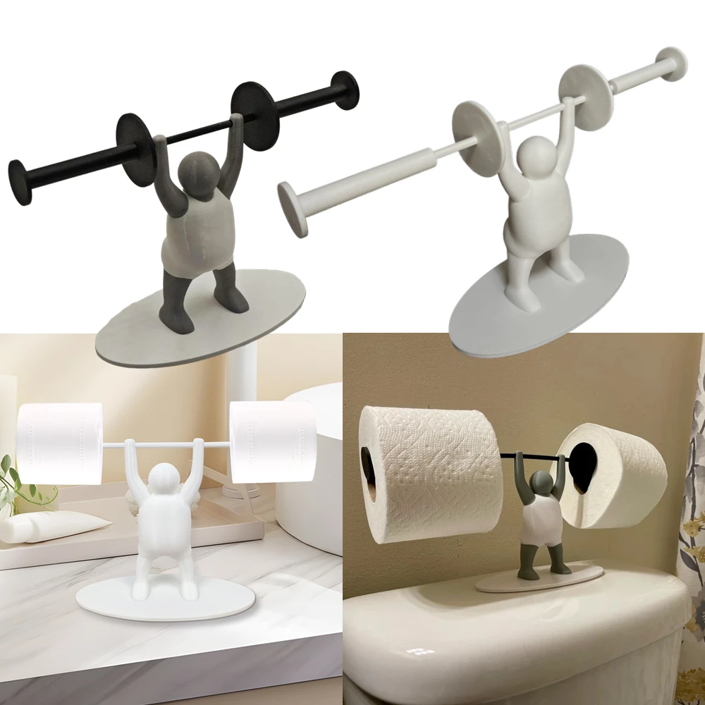 Creative Weightlifter Toilet Roll Holder Funny Fitness Villain Weightlifting Toilet Paper Holder Interesting Household Ornaments