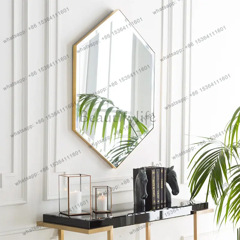 Wall-mounted Nordic decorative makeup mirror, bathroom household mirror