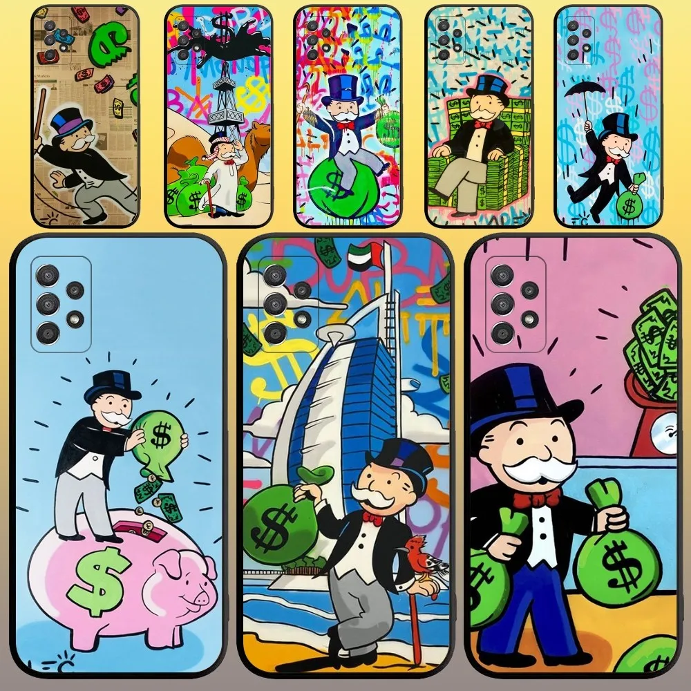 Cartoon Dollar Alec M-Monopoly Phone Case for SamsungA 91,80,73,72,71,70,53,52,51,42,41,40,32,31,30,22,21,20,13 S 4G 5G Case