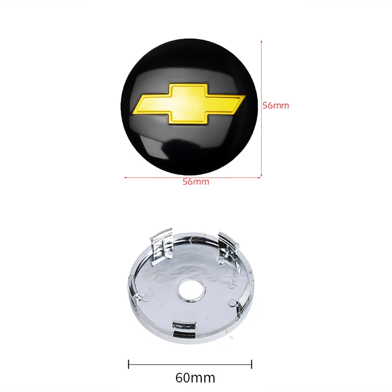 56/60MM Car Wheel Center Covers Stickers Hub Caps Auto Accessories For Chevrolet Cruze Lacetti Captiva SS Z71 Equinox Trax Sonic