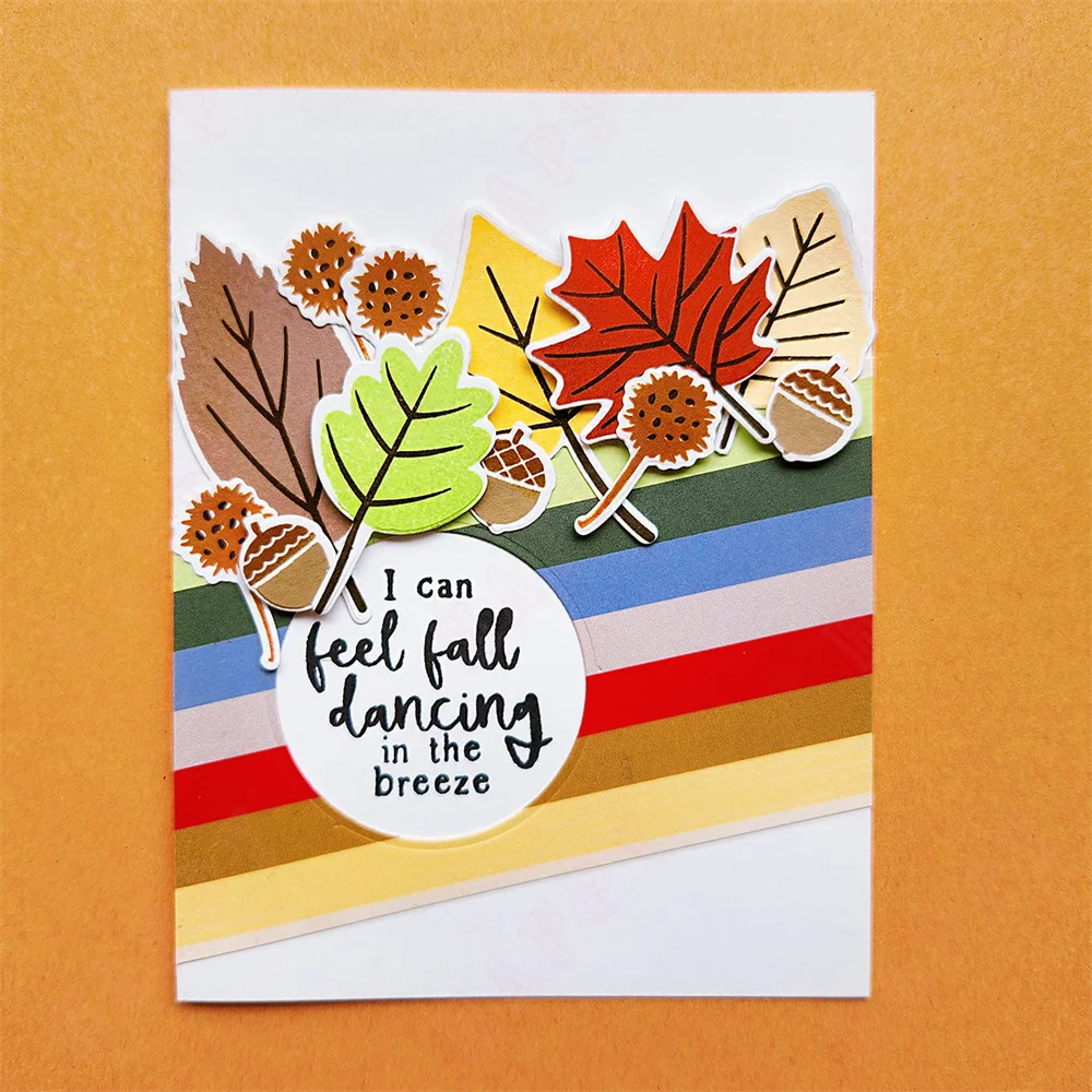 in autumn Changing Leaves Stamp Set Metal Cutting Dies for Goblin Grins Stamp Stencil DIY Scrapbooking Make Embossing Paper Car