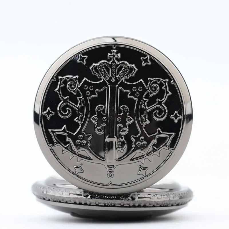 Hot Selling Famous Comic Anime Theme Quartz Pocket Watches Deacon Retro Black Flip Student Luminous Quartz Fob Watches