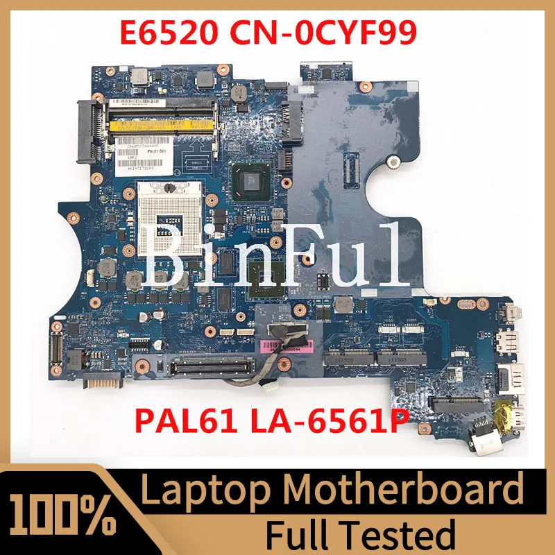 

CN-0CYF99 0CYF99 CYF99 Mainboard For DELL Latitude E6520 Laptop Motherboard PAL61 LA-6561P DDR3 100% Full Tested Working Well