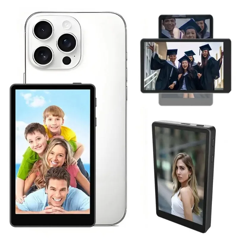 magnetic-back-phone-vlog-selfie-monitor-screen-projector-wifi-bluetooth-hands-free-holder-clip-mount-camera-selfie-stick-screen