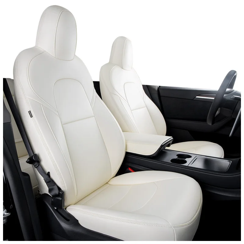 Full Surround Premium Car Seat Cover For Tesla Model Y Juniper Model 3 Highland Artificial Leather Style Interior Accessories