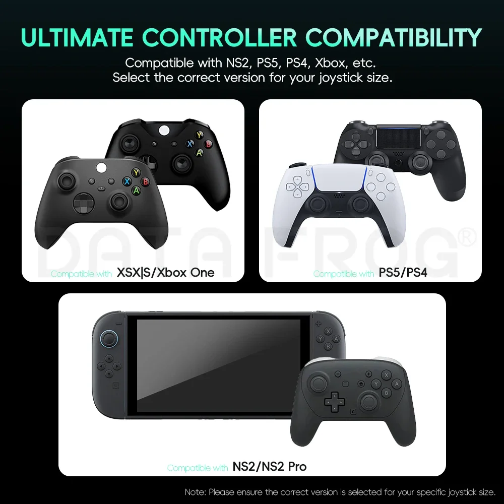 Data Frog Joystick Caps Compatible with PS5, PS4, Xbox Series X/S, Switch 2 - Silicone Thumb Grips Analog Stick Covers view 5