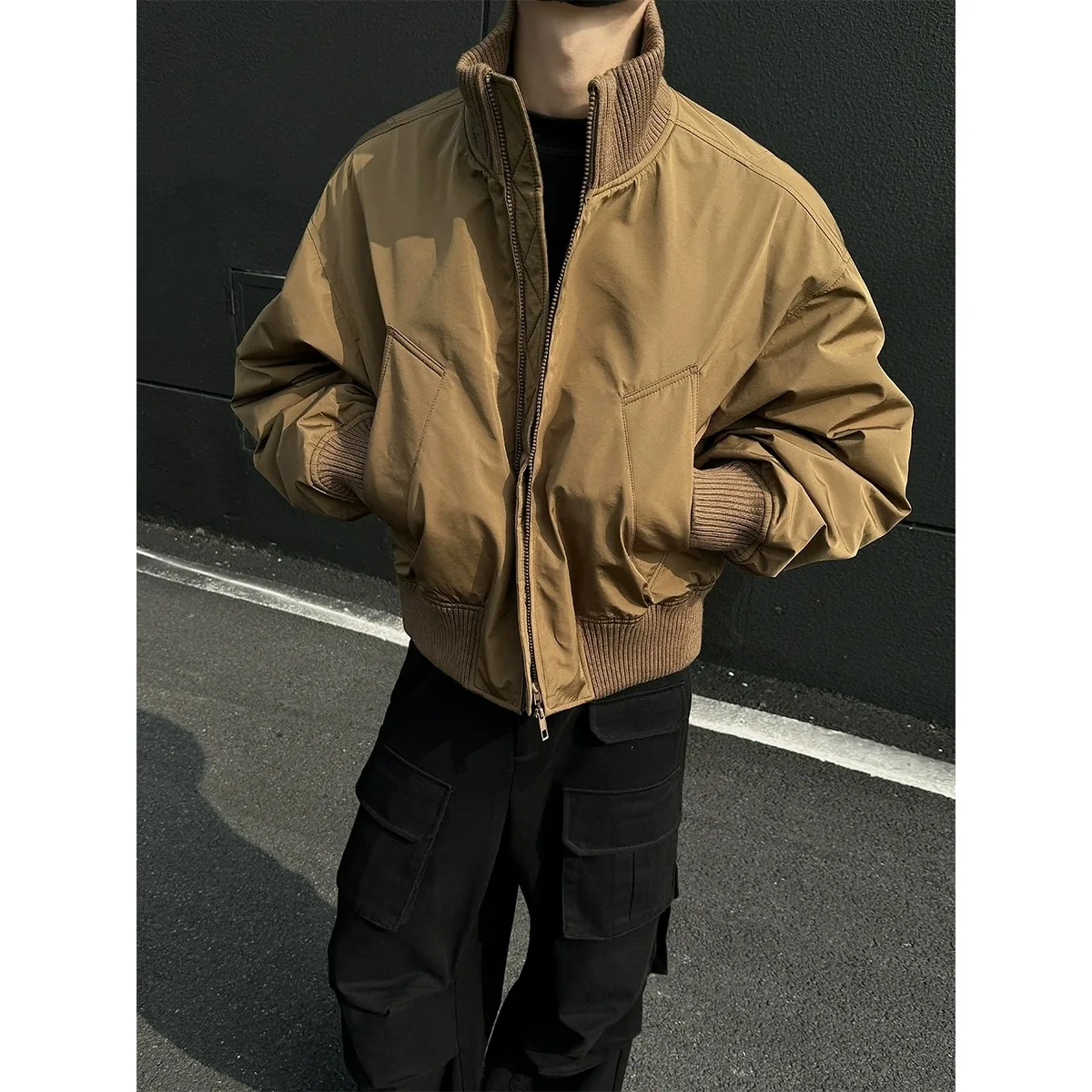 

Утепленная куртка-бомбер для мужчин из хлопка и полиэстера, повседневная, модная, осенне-зимняя, больших размеров, 250 Pou Street Sle Baseba