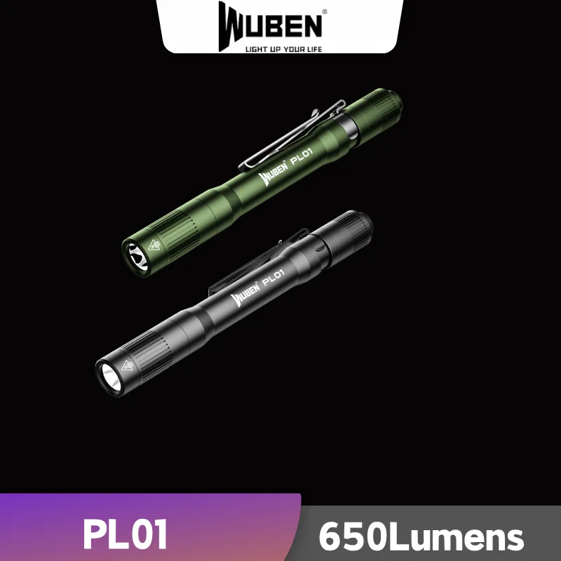 WUBEN PL01 Pen Light, 650 Lumens Pocket EDC Flashlight Rechargeable Troch Light