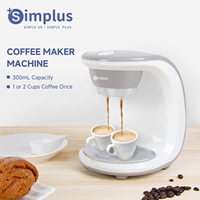 Simplus Drip Coffee Maker Machine, EU Plug Type, can prepare 2 cups at once, 300ml capacity, small size space-saving